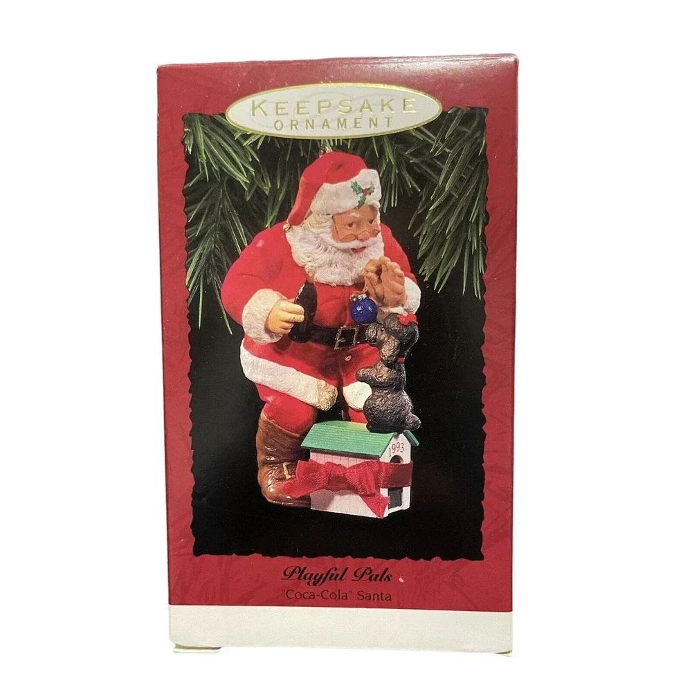 1993 Hallmark Keepsake Playful Pals Coca-Cola‎ Santa Christmas Ornament